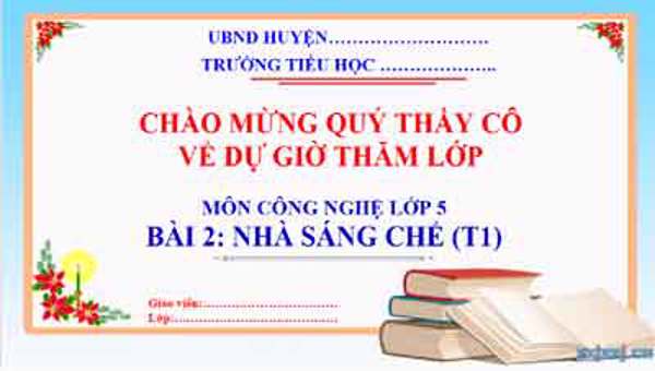 Bài giảng nhà sáng chế (T1)