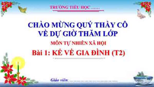 Bài 1 Kể về gia đình (T2, tuần 1)